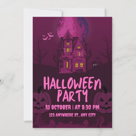 Halloween Uitnodiging kaarten! (Voorkant)