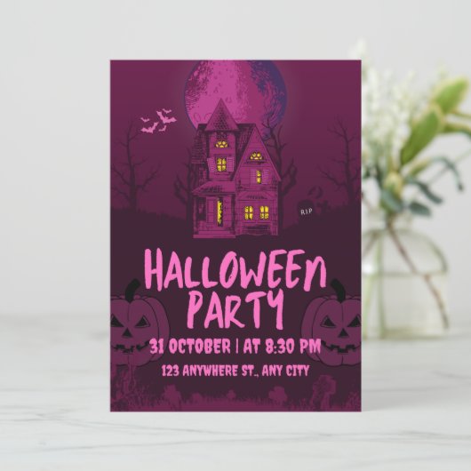 Halloween Uitnodiging kaarten! (Staand voorkant)