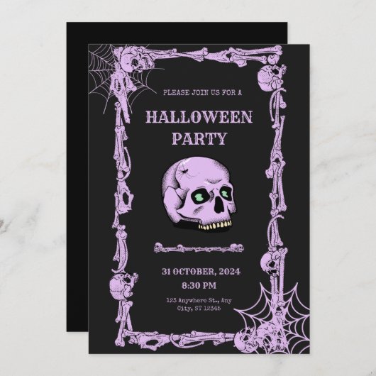 Halloween Uitnodiging kaarten! (Voorkant / Achterkant)