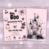 Halloween Uitnodiging Kinder Schattigee Roze Verja