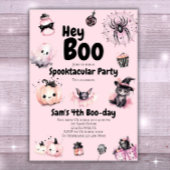 Halloween Uitnodiging Kinder Schattigee Roze Verja