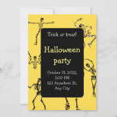 Halloween-uitnodiging met dansskeletten kaart (Voorkant)