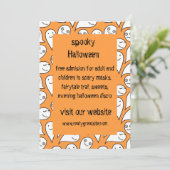 Halloween-uitnodiging met geest kaart (Staand voorkant)