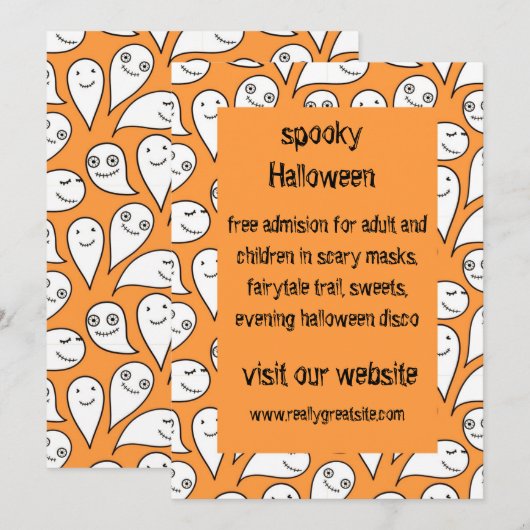 Halloween-uitnodiging met geest kaart (Voorkant / Achterkant)