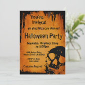 Halloween Uitnodiging met Skull (Staand voorkant)