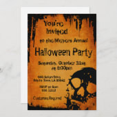 Halloween Uitnodiging met Skull (Voorkant / Achterkant)