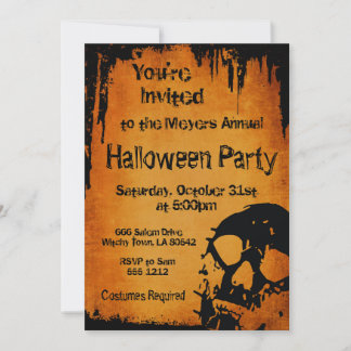 Halloween Uitnodiging met Skull