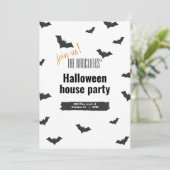 Halloween-uitnodiging met vleermuizen kaart (Staand voorkant)