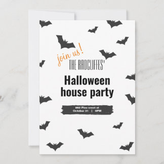 Halloween-uitnodiging met vleermuizen kaart