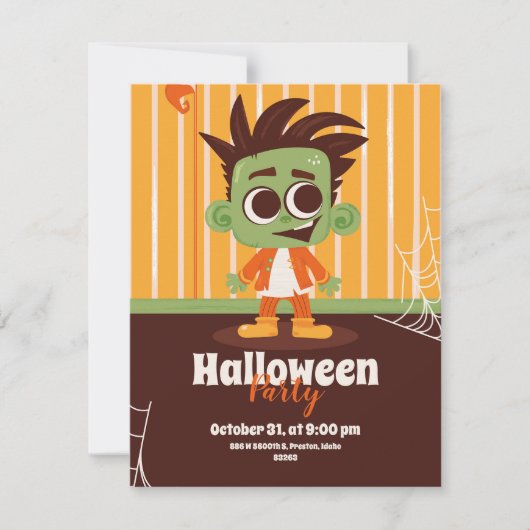 Halloween-uitnodiging met zombies kaart (Voorkant)