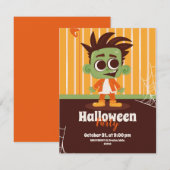 Halloween-uitnodiging met zombies kaart (Voorkant / Achterkant)