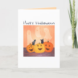 Halloween uitnodiging of groet katten/geesten