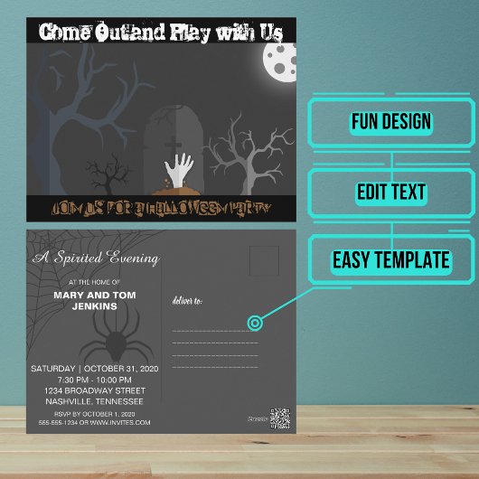 Halloween Uitnodiging om uit te komen en Gothic te