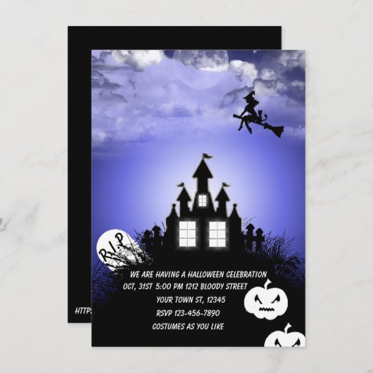 Halloween uitnodiging schrijf uw tekst (Voorkant / Achterkant)