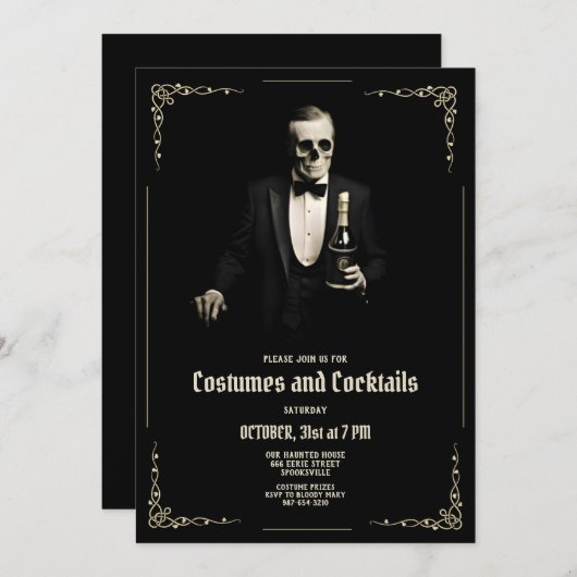 Halloween Uitnodiging Sjabloon (Voorkant / Achterkant)