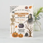 Halloween-uitnodiging | Snoep Maïs & Trick-or-Trea Kaart (Staand voorkant)