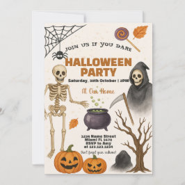 Halloween-uitnodiging | Snoep Maïs & Trick-or-Trea Kaart