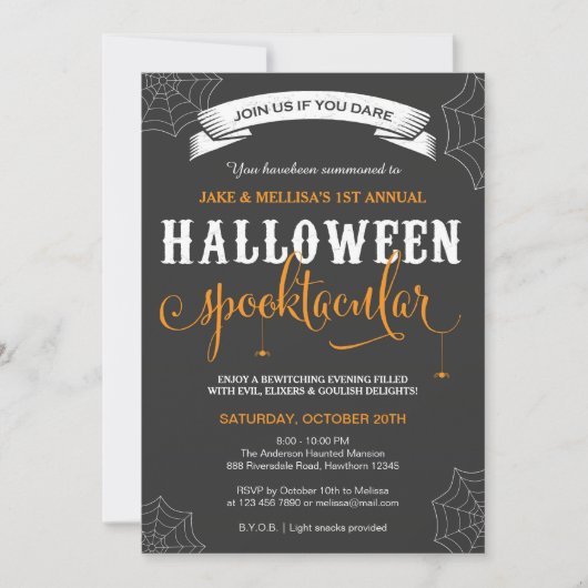 Halloween uitnodiging / Volwassenen Halloween Fees (Voorkant)