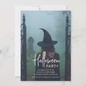 Halloween uitnodiging voor griezelige heks (Voorkant)