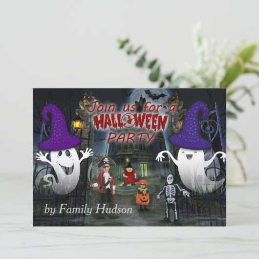 Halloween uitnodiging voor kind (Staand voorkant)