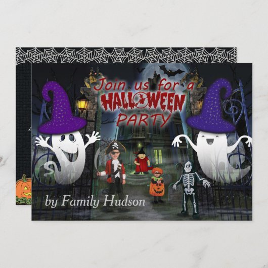 Halloween uitnodiging voor kind (Voorkant / Achterkant)