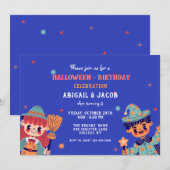Halloween Uitnodiging voor Kinderen (Voorkant / Achterkant)