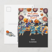 Halloween uitnodiging voor Pickleball Speler Feest (Voorkant / Achterkant)