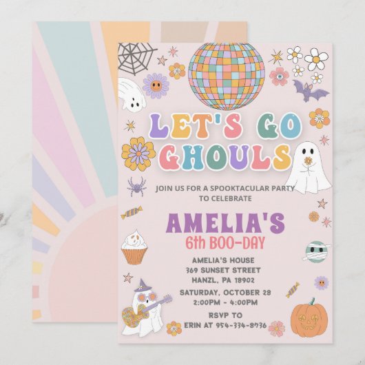 Halloween Uitnodiging voor verjaardag, bewerkbaar (Voorkant / Achterkant)