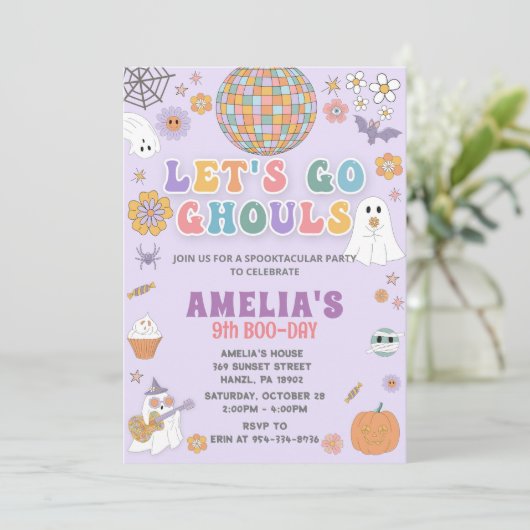 Halloween Uitnodiging voor verjaardag, bewerkbaar  (Staand voorkant)