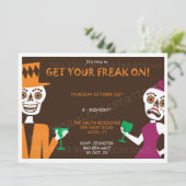 Halloween uitnodiging voor volwassenen (Staand voorkant)