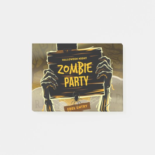 Halloween uitnodiging voor zombie feest post-it® notes (Voorkant)