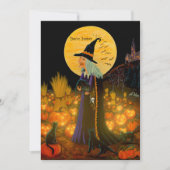 Halloween uitnodiging ,witch in een Jack-O-Lantern (Voorkant)