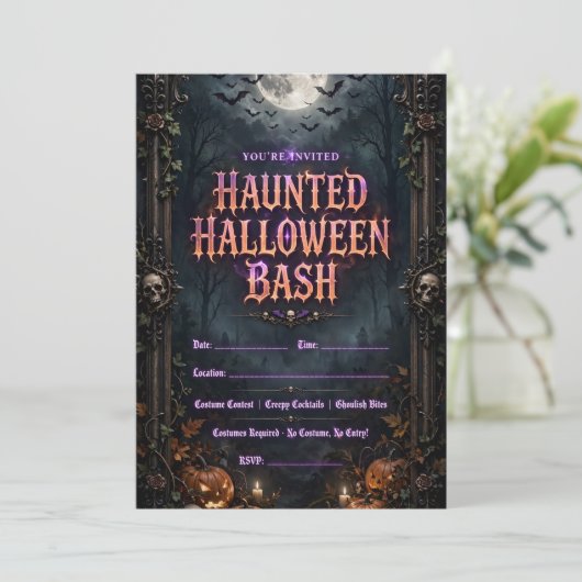 Halloween uitnodigingen (Staand voorkant)