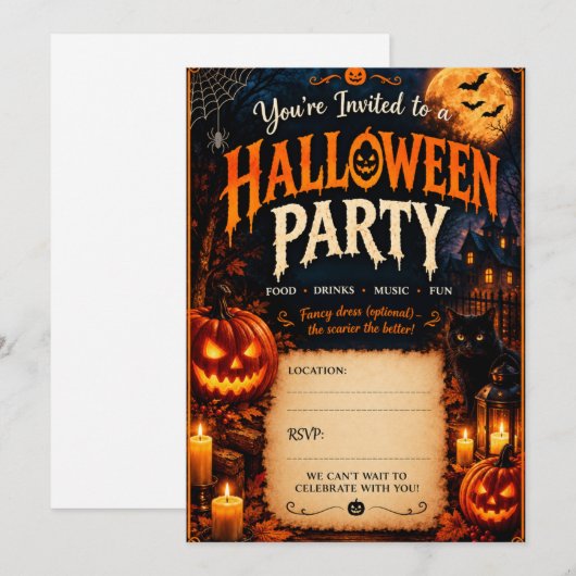 Halloween uitnodigingen (Voorkant / Achterkant)