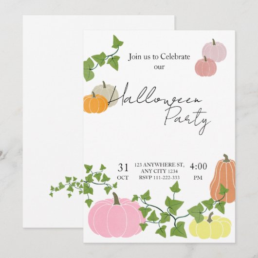 HALLOWEEN UITNODIGINGEN (Voorkant / Achterkant)