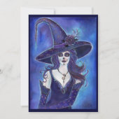 Halloween Uitnodigingen Dag van de dode heks (Voorkant)