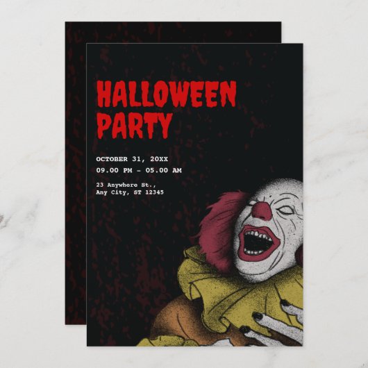 Halloween Uitnodigingen, Halloween Feest Kaart (Voorkant / Achterkant)