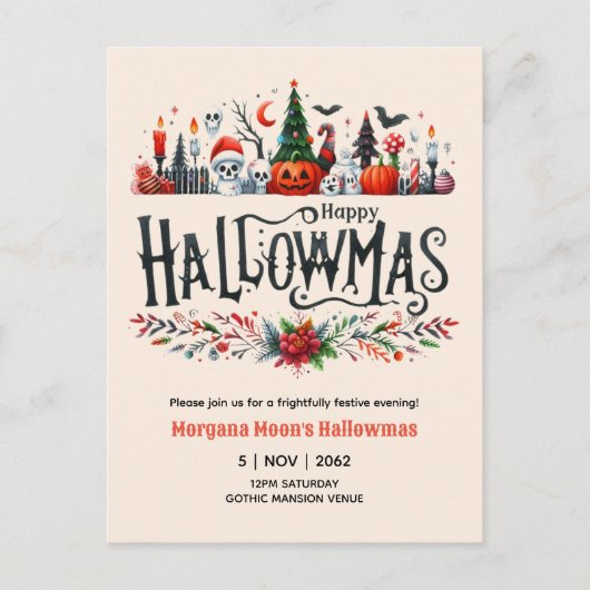 Halloween Uitnodigingen Halloween Kerst Mashup (Voorkant)