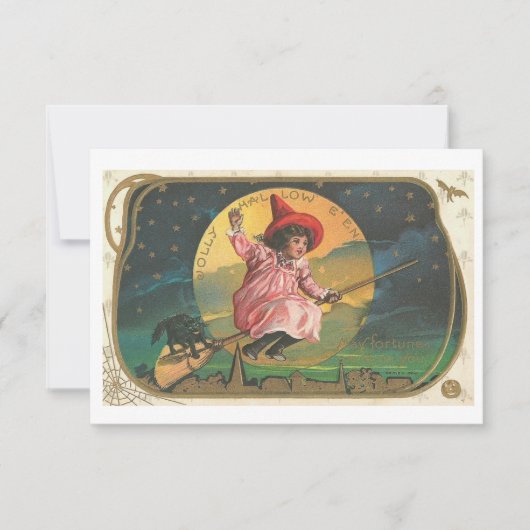 Halloween-uitnodigingen op een kamer Kaart (Voorkant)