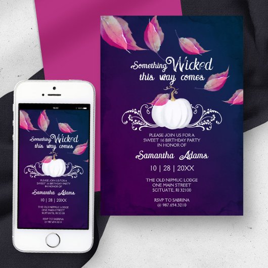 Halloween Uitnodigingen Sweet 16 Verjaardagsfeestj