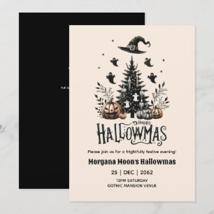 Halloween-uitnodigingen voor Kerstmis met Spooky T Kaart