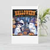 Halloween uitnodigingskaart, Familie feeststijl Kaart (Staand voorkant)