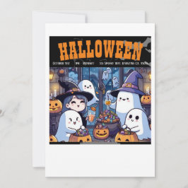 Halloween uitnodigingskaart, Familie feeststijl Kaart
