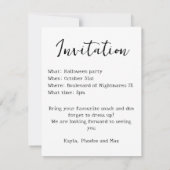 Halloween-uitnodigingskaart Kaart (Achterkant)