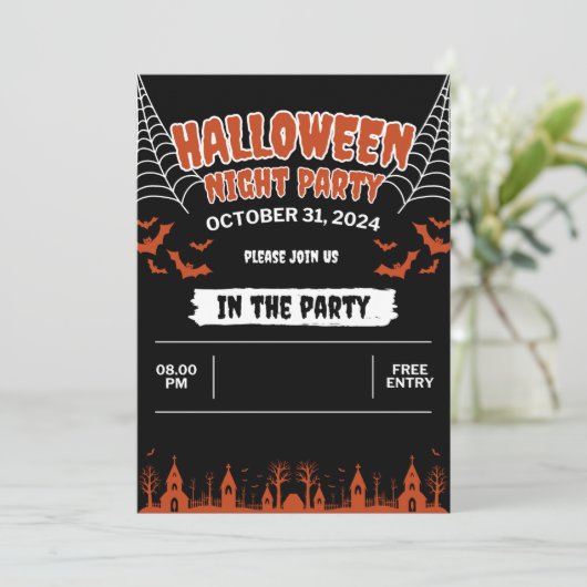 Halloween-uitnodigingskaart Kaart (Staand voorkant)