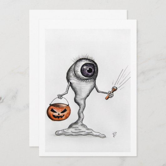 Halloween-uitnodigingskaart Kaart (Voorkant / Achterkant)