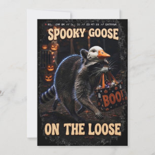 Halloween uitnodigingskaart - Wasbeer stal snoep Kaart