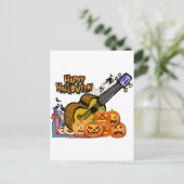 Halloween Ukulele Briefkaart (Staand voorkant)