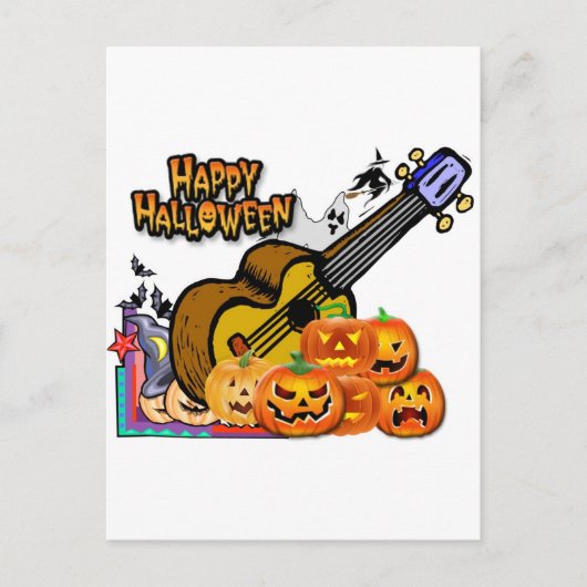 Halloween Ukulele Briefkaart (Voorkant)