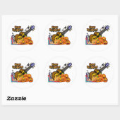 Halloween Ukulele Ronde Sticker (Vel)